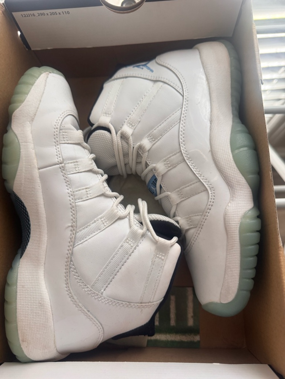 Jordan Kids White and Light Green High-Top Sneakers